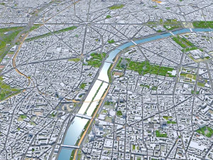 पेरिस शहर फ़्रांस 3D मॉडल