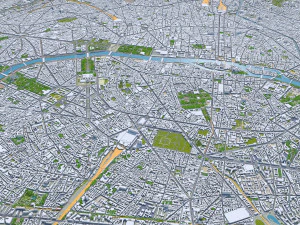 पेरिस शहर फ़्रांस 3D मॉडल