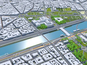 पेरिस शहर फ़्रांस 3D मॉडल