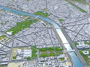 पेरिस शहर फ़्रांस 3D मॉडल