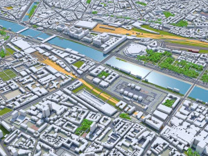 पेरिस शहर फ़्रांस 3D मॉडल