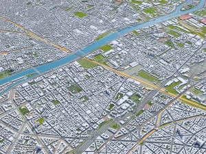 पेरिस शहर फ़्रांस 3D मॉडल