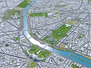 पेरिस शहर फ़्रांस 3D मॉडल