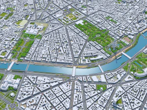 पेरिस शहर फ़्रांस 3D मॉडल