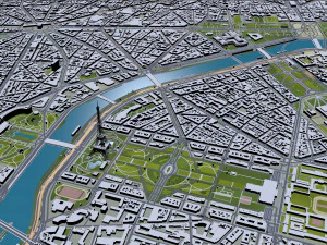 पेरिस शहर फ़्रांस 3D मॉडल