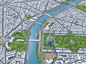 पेरिस शहर फ़्रांस 3D मॉडल