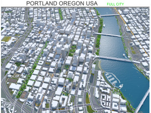 Portland city oregon usa 95km 3D Model