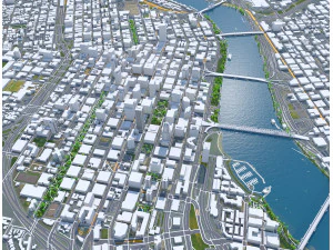 Portland city oregon usa 95km 3D Model