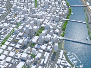 Portland city oregon usa 95km 3D Model