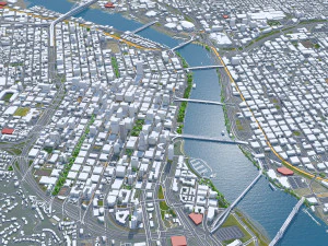 Portland city oregon usa 95km 3D Model