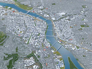 Portland city oregon usa 95km 3D Model