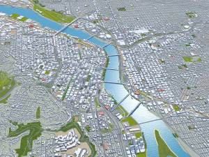 Portland city oregon usa 95km 3D Model