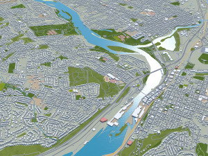 Portland city oregon usa 95km Modèle 3D