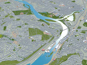 Portland city oregon usa 95km 3D Model