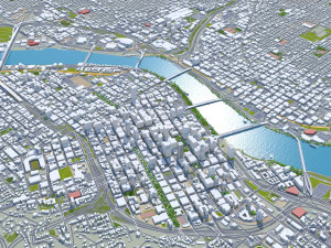 Portland city oregon usa 95km Modèle 3D