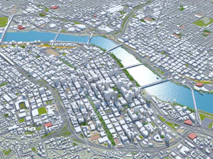 Portland city oregon usa 95km 3D Model