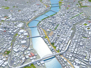 Portland city oregon usa 95km 3D Model