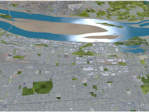 Portland city oregon usa 95km 3D Model