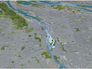 Portland city oregon usa 95km 3D Model