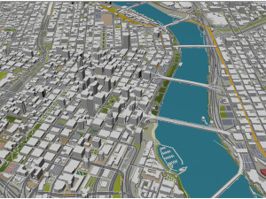 Portland city oregon usa 95km Modèle 3D