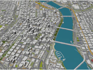 Portland city oregon usa 95km 3D Model