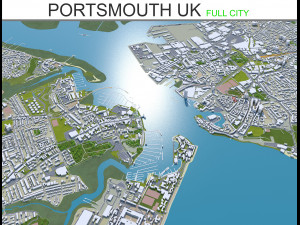 portsmouth city uk 35km 3D Model