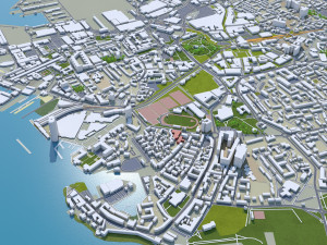 portsmouth city uk 35km 3D 模型