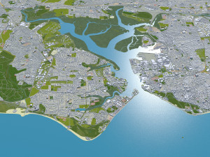 portsmouth city uk 35km 3D 模型