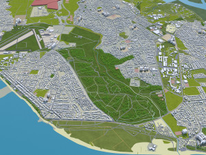 portsmouth city uk 35km 3D 模型