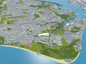 portsmouth city uk 35km 3D 模型