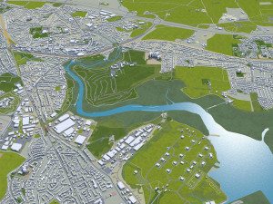 portsmouth city uk 35km 3D 模型