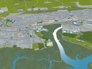portsmouth city uk 35km 3D 模型