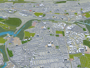 portsmouth city uk 35km 3D 模型