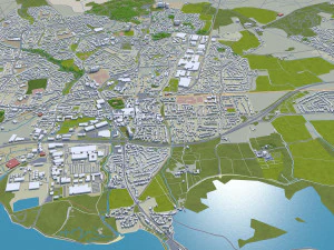 portsmouth city uk 35km 3D Model