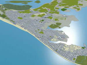 portsmouth city uk 35km 3D Model