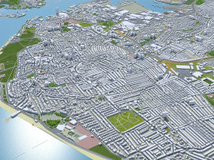 portsmouth city uk 35km 3D Model