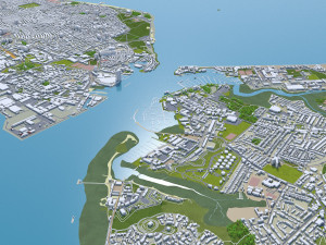 portsmouth city uk 35km 3D 模型
