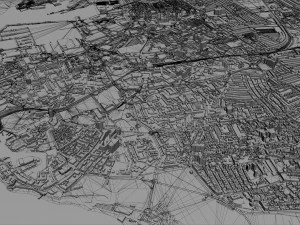 portsmouth city uk 35km 3D Model