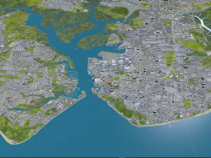 portsmouth city uk 35km 3D Model