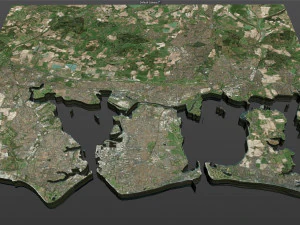 portsmouth city uk 35km 3D Model
