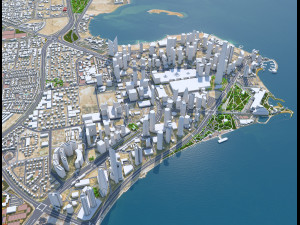 Qatar city 200km 3D Model