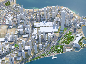 Qatar city 200km 3D Model