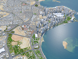 Qatar city 200km 3D Model