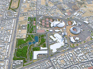 Qatar city 200km 3D Model