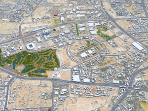 Qatar city 200km 3D Model