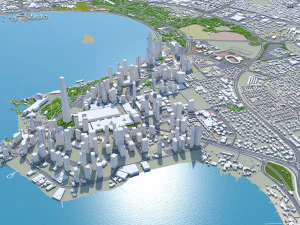 Qatar city 200km 3D Model