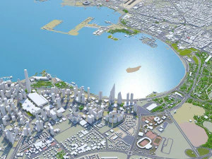 Qatar city 200km 3D Model