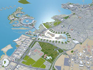 Qatar city 200km 3D Model
