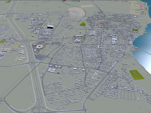 Qatar city 200km 3D Model