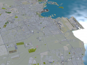 Qatar city 200km 3D Model